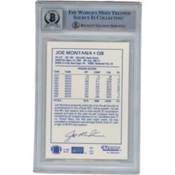Joe Montana Signed 1988 Starting Lineup #101 Trading Card Slabbed Beckett 51571
