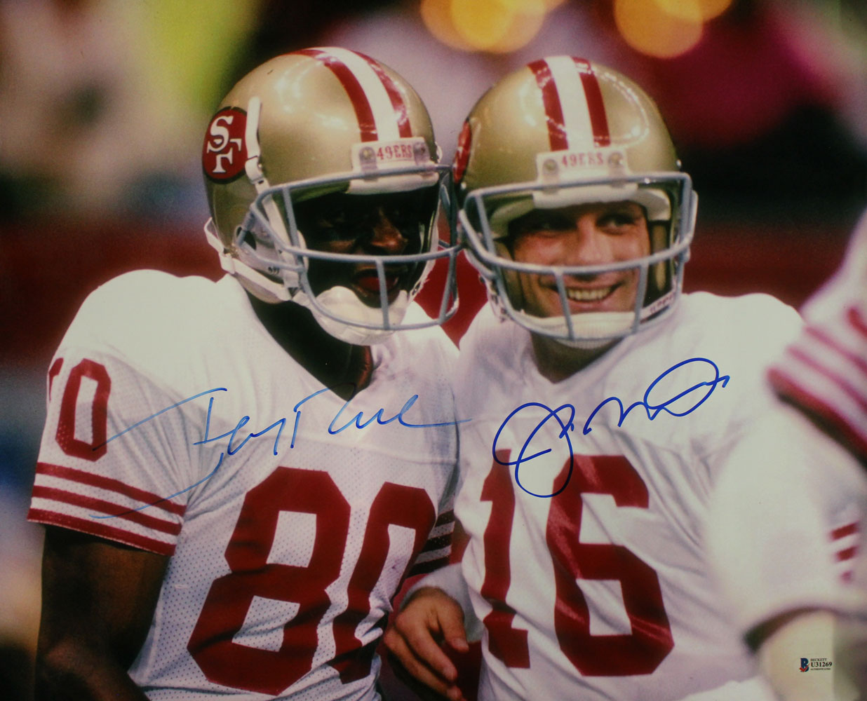 Joe Montana & Jerry Rice Signed San Francisco 49ers 16x20 Photo BAS 29192