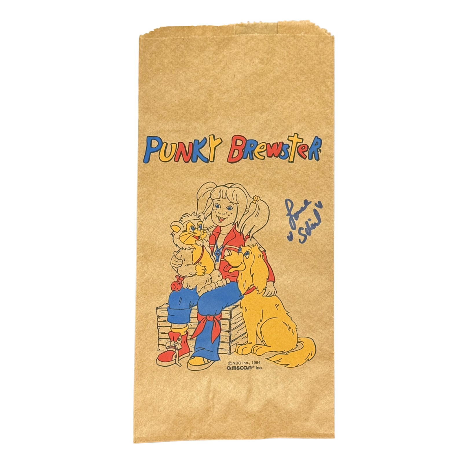 Soleil Moon Autographed/Signed Punky Brewster Brown Paper Bag Beckett 54568