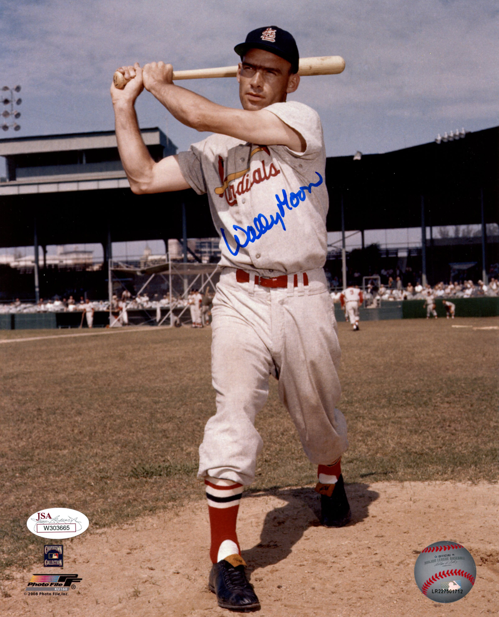 Wally Moon Autographed/Signed St Louis Cardinals 8x10 Photo JSA