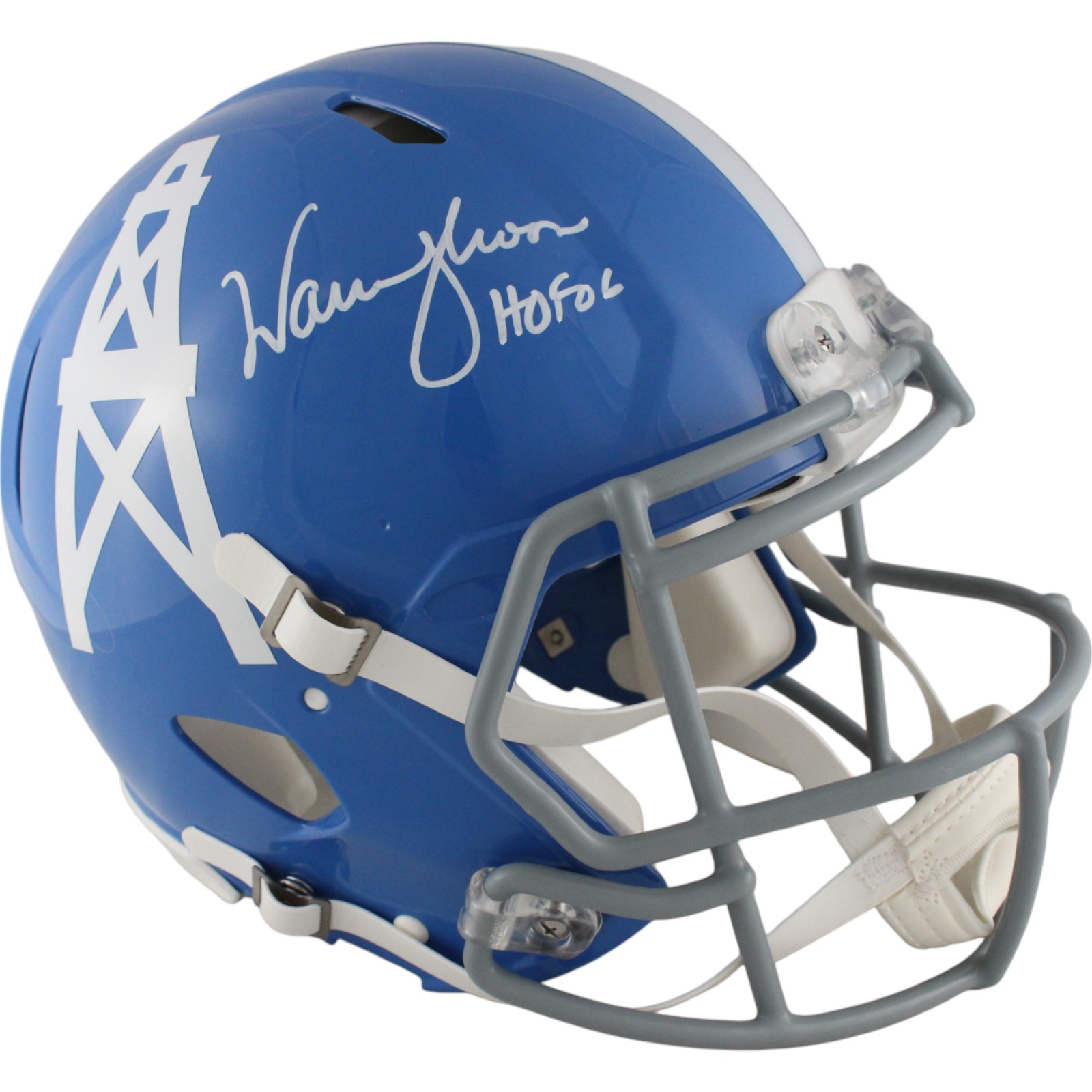 Warren Moon Autographed Houston Oilers TB 60-62 Pro Helmet HOF 06 Beckett 49293