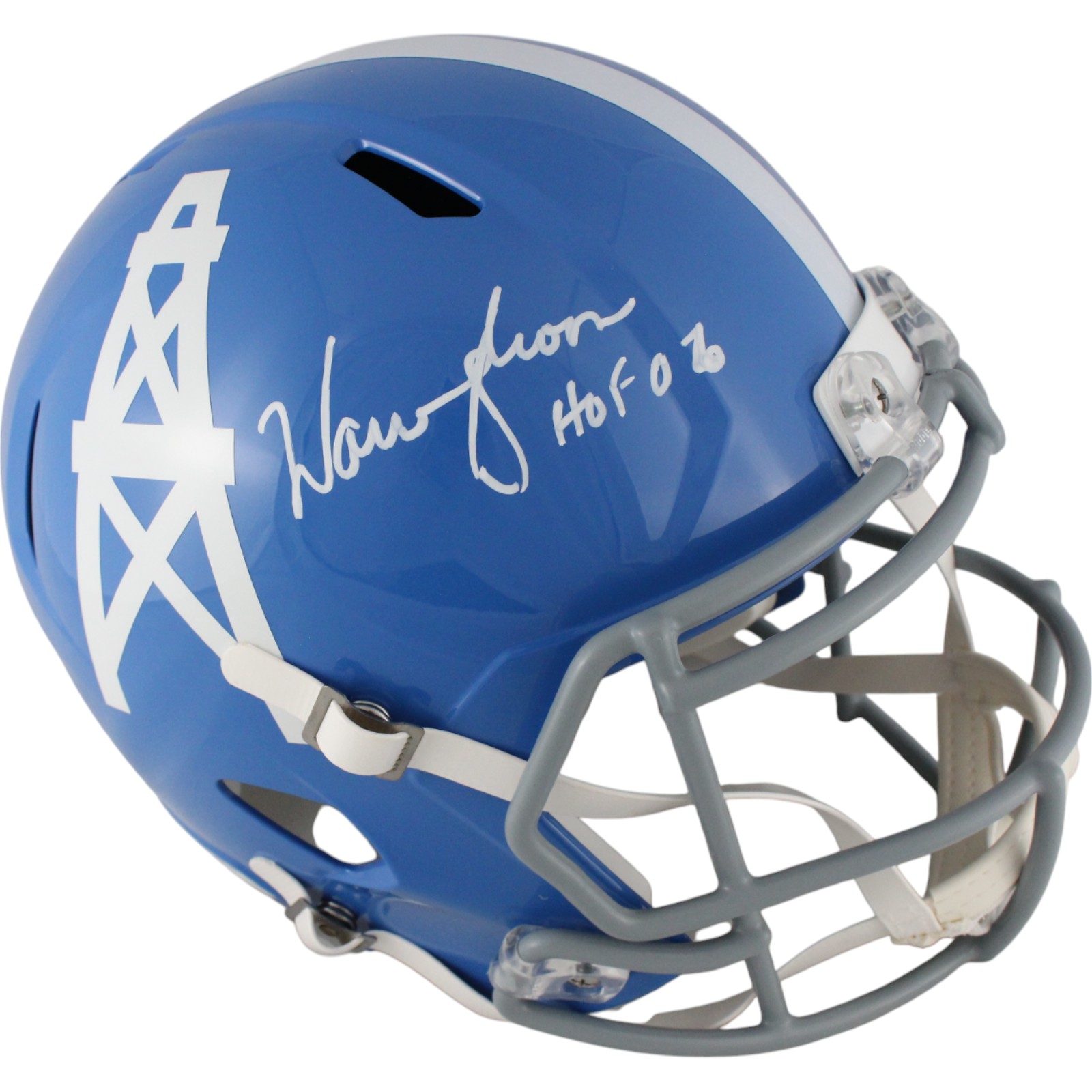 Warren Moon Autographed Houston Oilers TB 60-62 F/S Helmet HOF 06 Beckett 49301