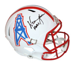 Warren Moon Autographed Houston Oilers F/S '81-'98 speed Helmet BAS