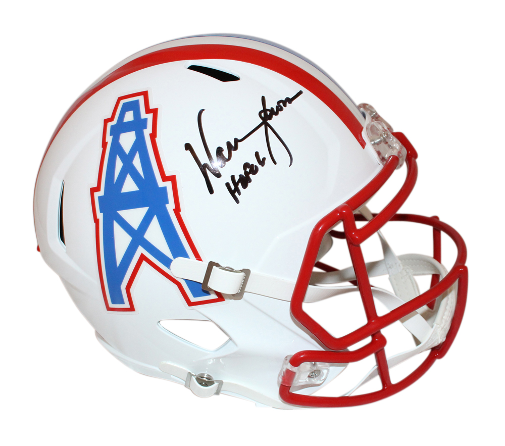 Warren Moon Autographed Houston Oilers F S 81 98 speed Helmet