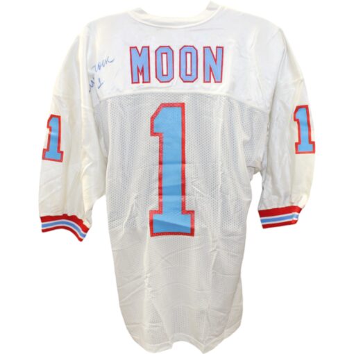 Warren Moon Signed Houston Oilers Russell White 48 Jersey Beckett 48491
