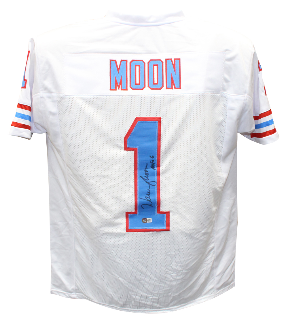 Warren Moon Autographed/Signed Pro Style White Jersey Beckett