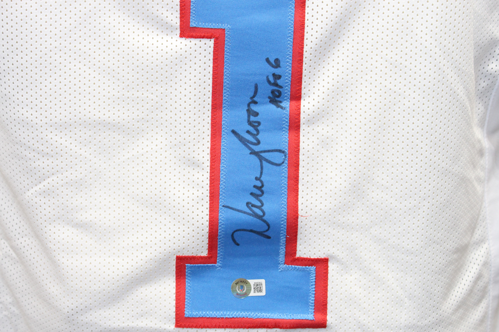 Warren Moon Autographed/Signed Pro Style White Jersey Beckett