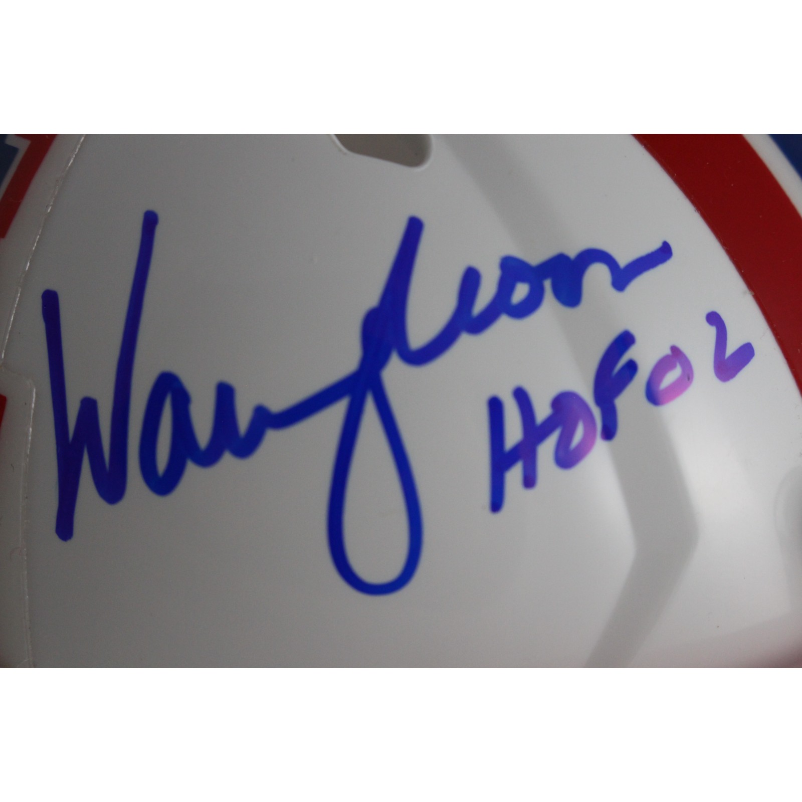 Warren Moon Autographed Houston Oilers TB Mini Helmet Beckett Witness 49697