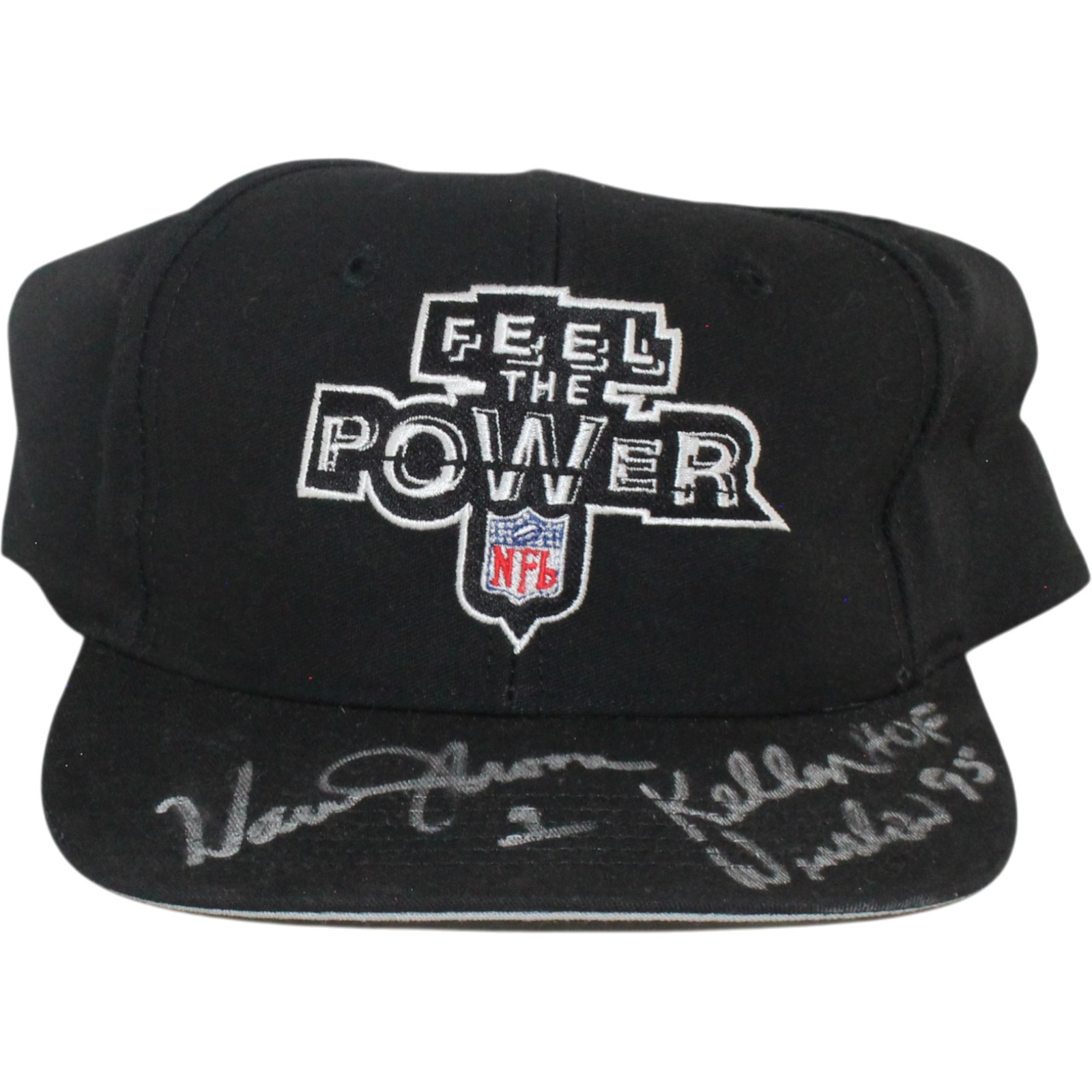 Warren Moon Kellen Winslow Autographed NFL Feel The Power Snapback Beckett 54997