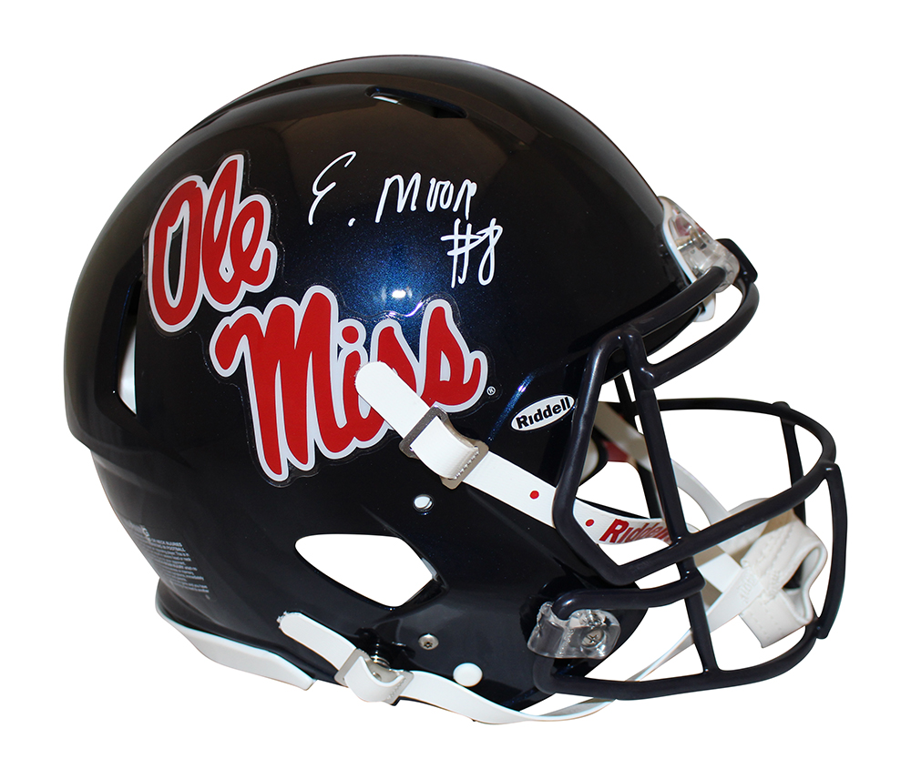 Elijah Moore Autographed Ole Miss Rebels Authentic Speed Helmet JSA