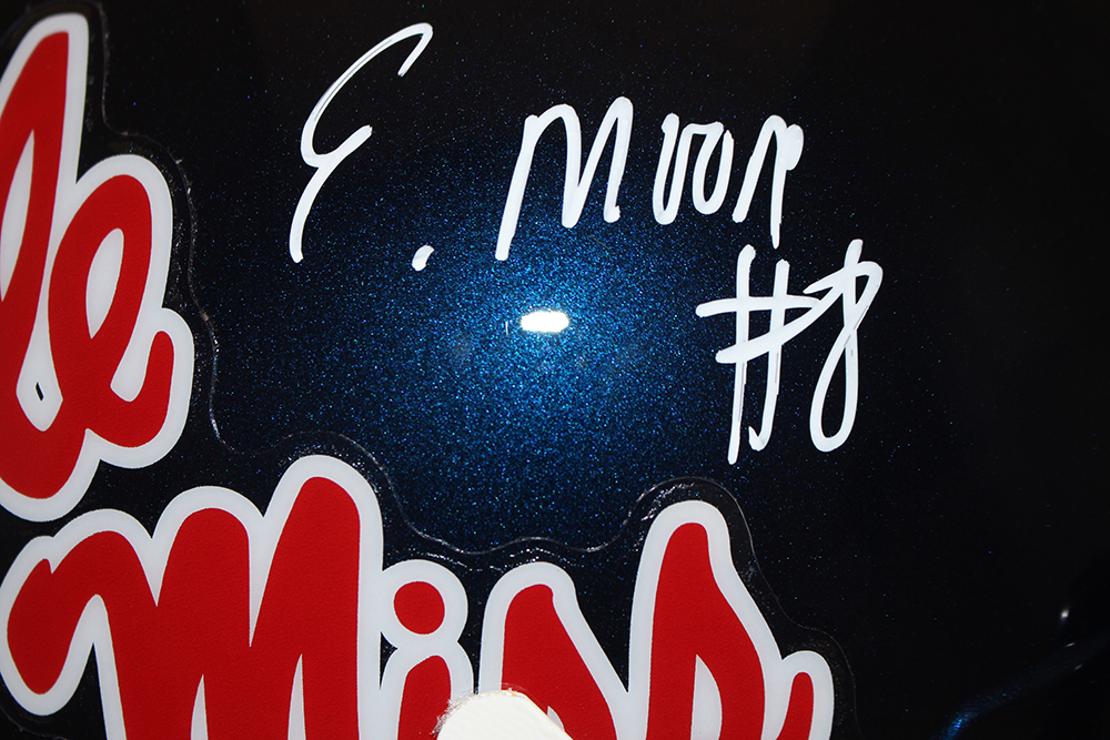 Elijah Moore Autographed Ole Miss Rebels Authentic Speed Helmet JSA