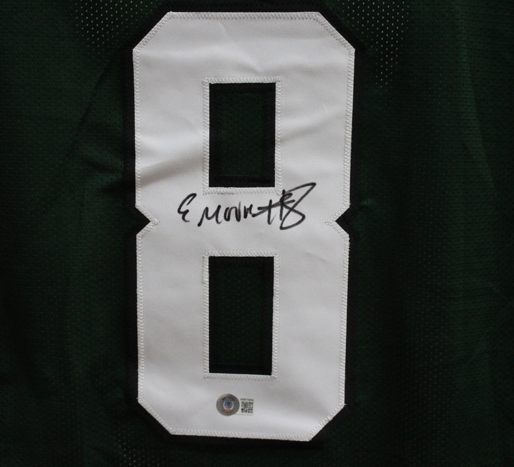 Elijah Moore Autographed/Signed Pro Style Green XL Jersey Beckett BAS