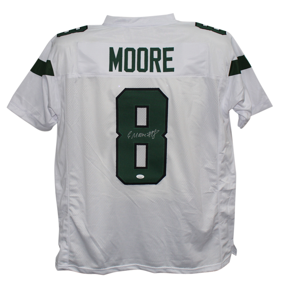 Elijah Moore Autographed/Signed Pro Style White XL Jersey Beckett BAS