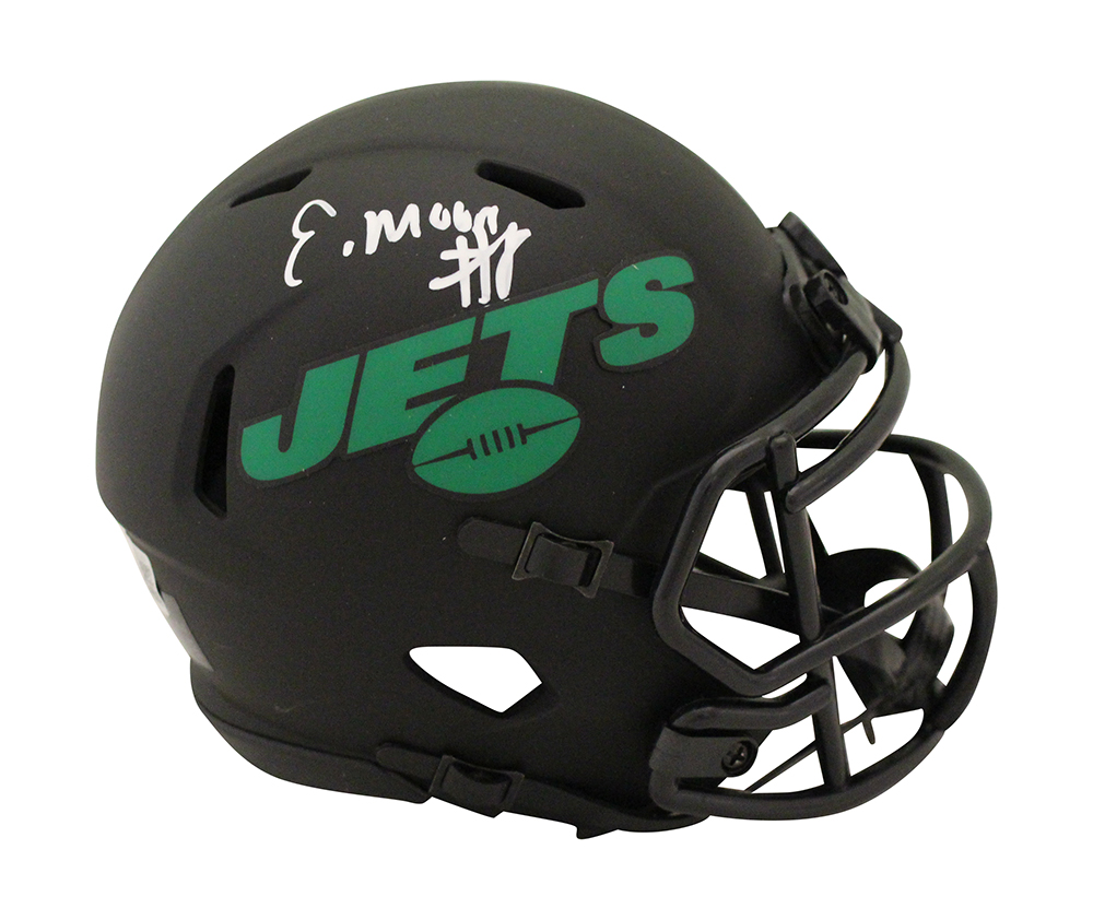 Elijah Moore Autographed New York Jets Eclipse Mini Helmet Beckett