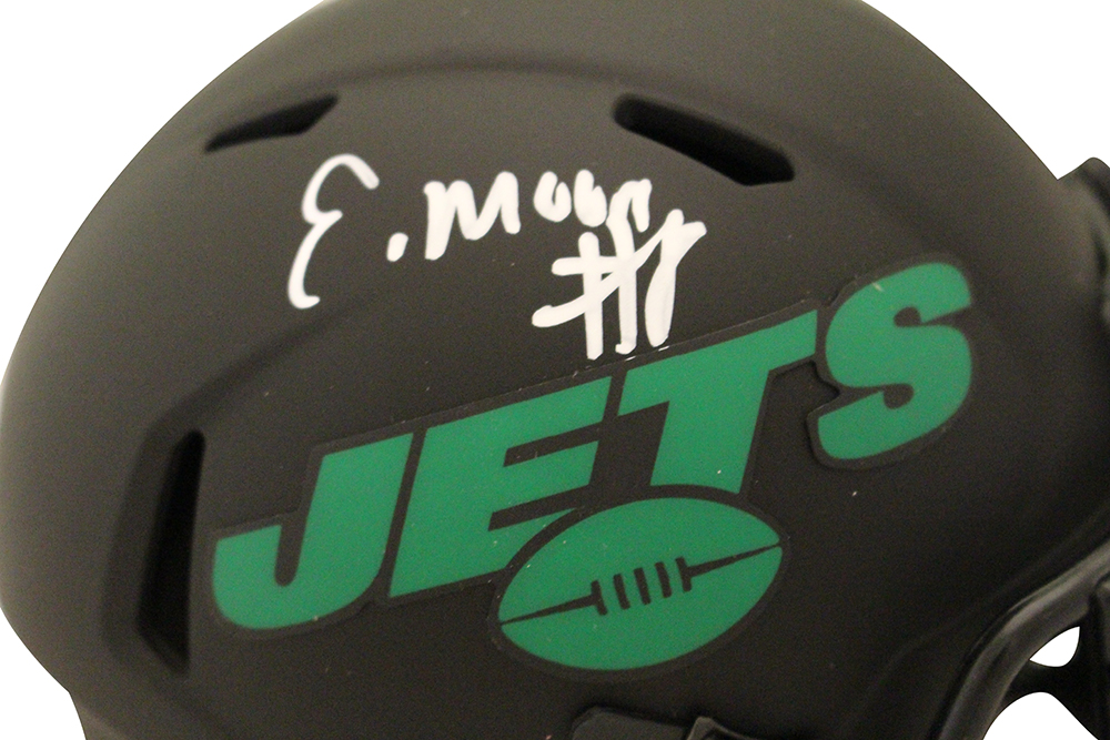 Elijah Moore Autographed New York Jets Eclipse Mini Helmet Beckett