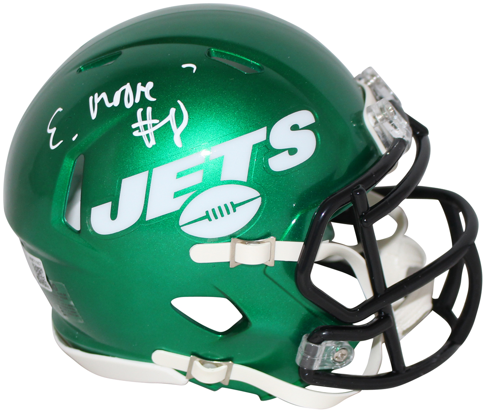 Elijah Moore Autographed New York Jets Speed Mini Helmet Beckett BAS