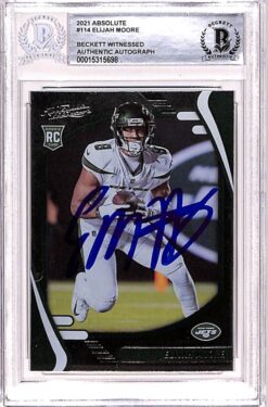 Elijah Moore Autographed/Signed 2021 Panini Absolute #114 Trading BAS 