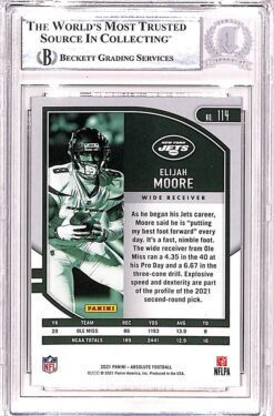 Elijah Moore Autographed/Signed 2021 Panini Absolute #114 Trading BAS