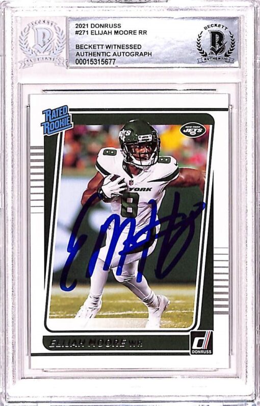 Elijah Moore Signed 2021 Panini Donruss #271 Trading Card BAS