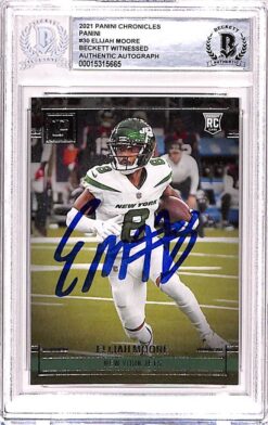 Elijah Moore Signed 2021 Panini Chronicles #PA-30 Trading Card BAS 