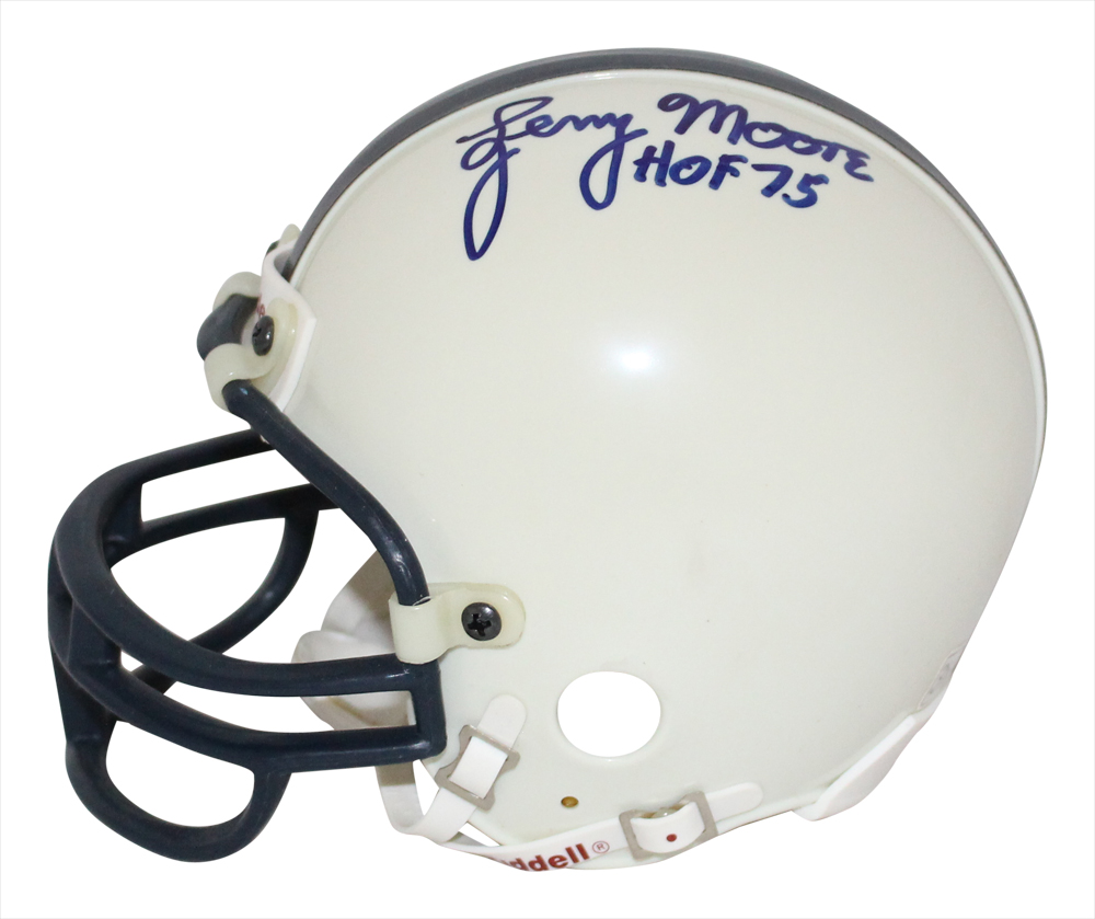 Lenny Moore Signed Penn State Nittany Lions Replica Mini Helmet HOF BAS 32950