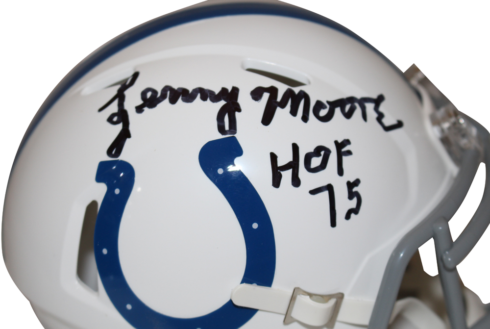 Lenny Moore Autographed Indianapolis Colts Speed Mini Helmet Beckett