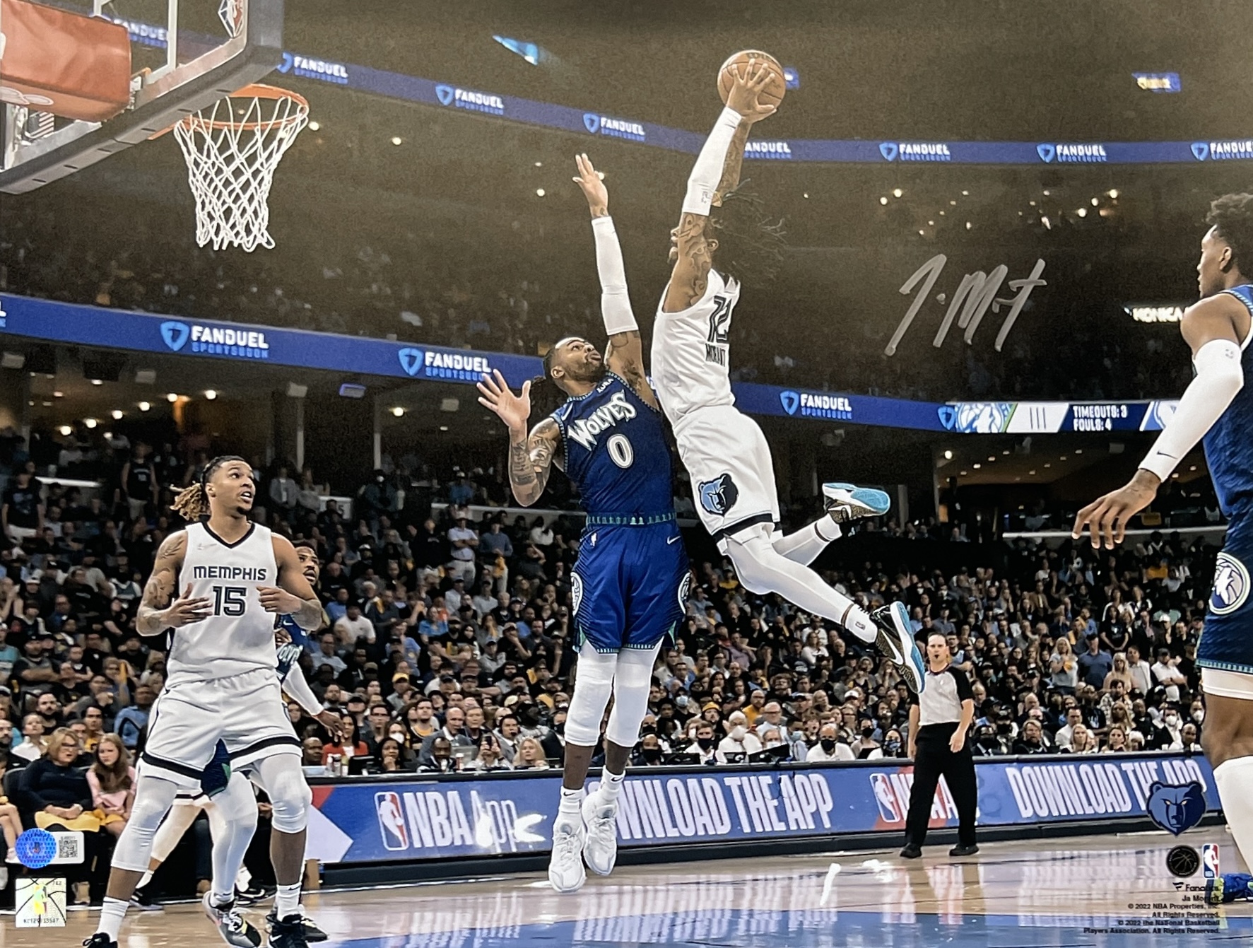 Ja Morant Autographed/Signed Memphis Grizzlies 16x20 Photo Beckett 