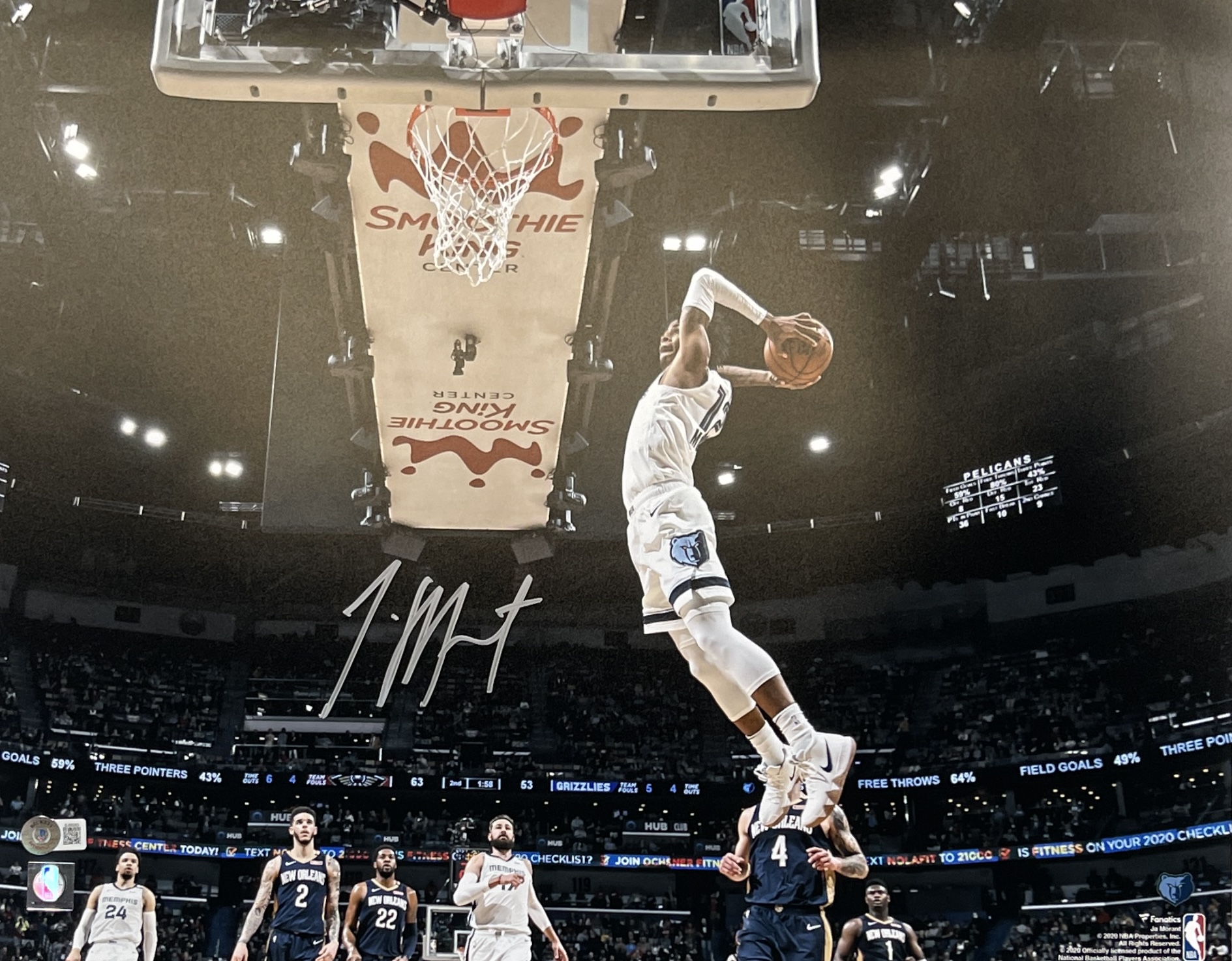 Ja Morant Autographed/Signed Memphis Grizzlies 16x20 Photo Beckett