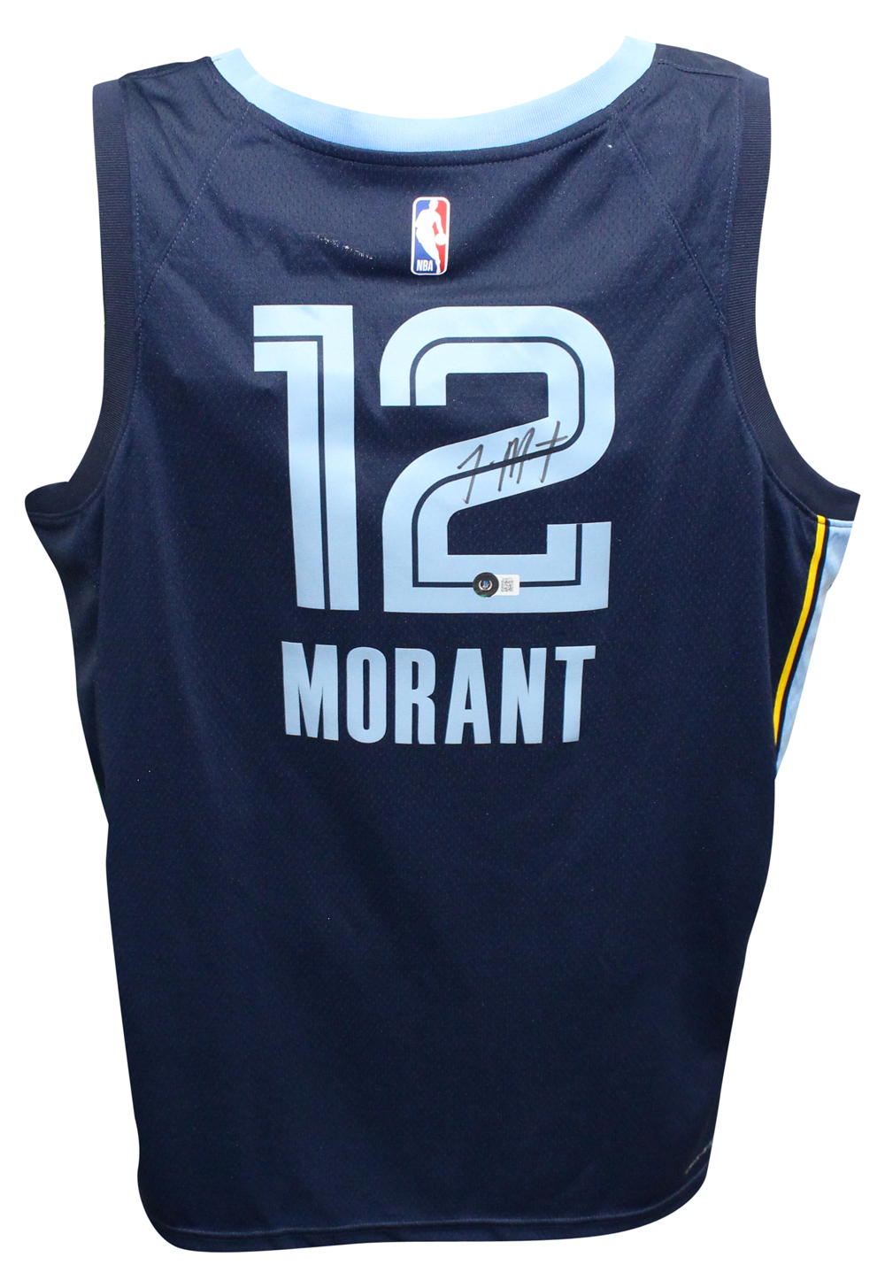 Ja Morant Autographed Memphis Grizzlies Navy Blue Jersey Nike Beckett