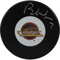 Brendan Morrison Autographed/Signed Vancover Canucks Logo Puck JSA 53998