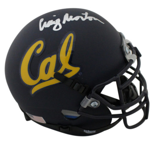 Craig Morton Autographed California Golden Bears Blue Mini Helmet JSA 24601