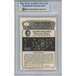 Craig Morton Autographed 1976 Wonder Bread #1 Trading Card Slabbed Beckett 51542
