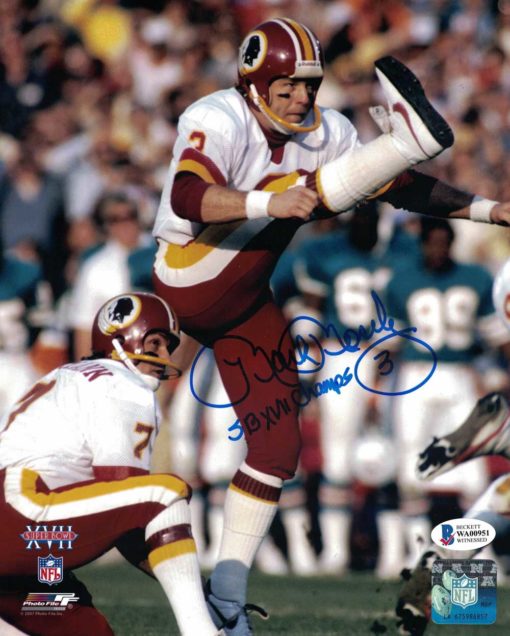 Mark Moseley Autographed Washington Redskins 8x10 Photo Champs BAS 25564 PF