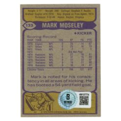 Mark Moseley Autographed Washington Redskins Trading Card Beckett Witness 54696