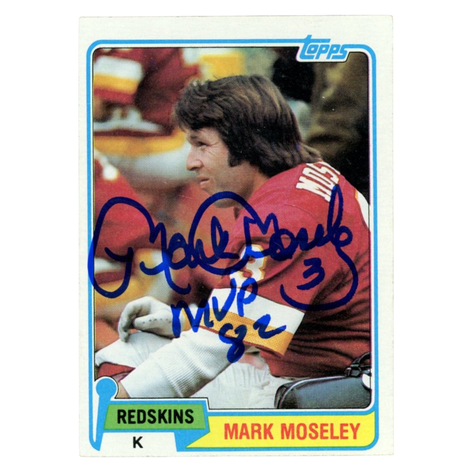 Mark Moseley Autographed Washington Redskins Trading Card Beckett Witness 54717