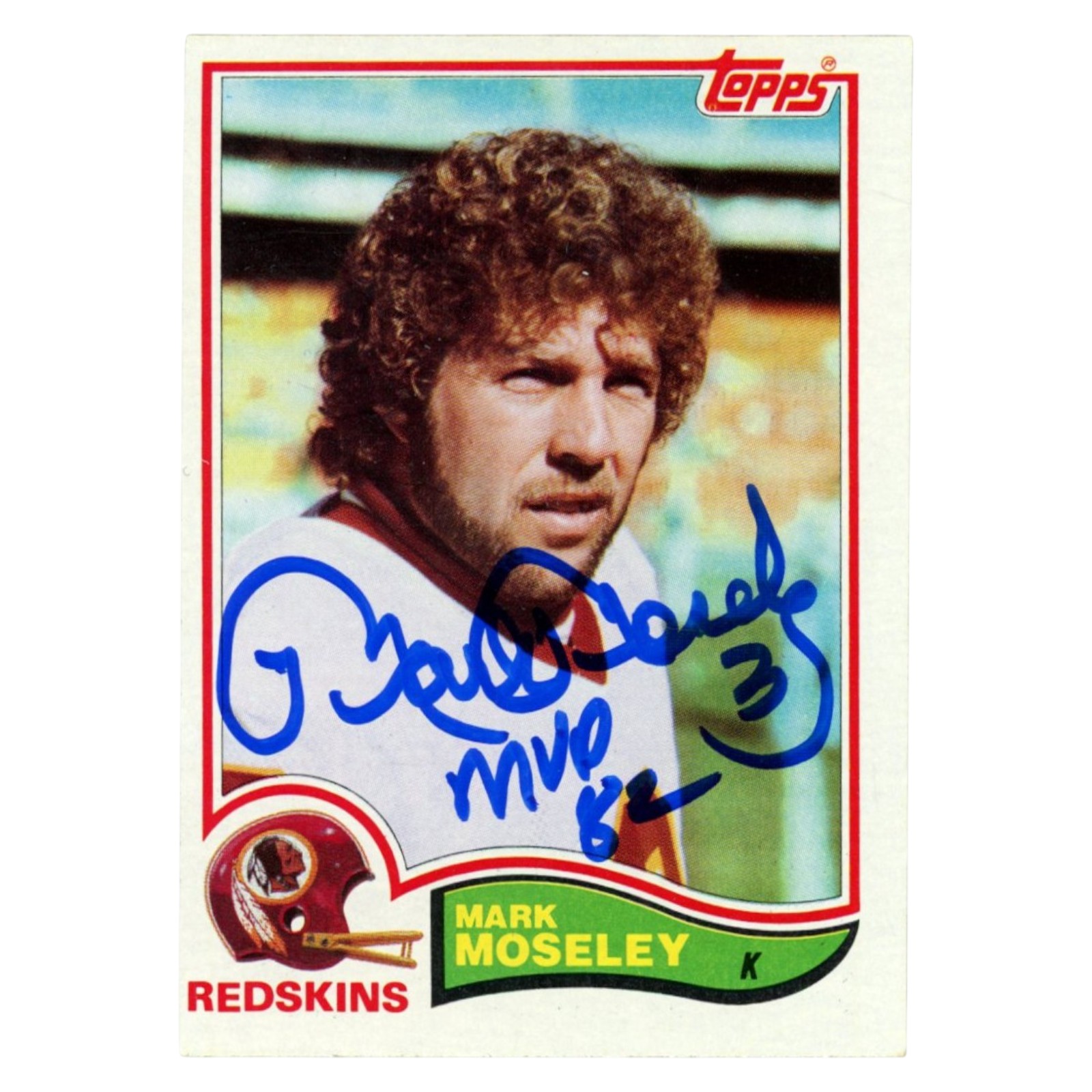 Mark Moseley Autographed Washington Redskins Trading Card Beckett Witness 54719