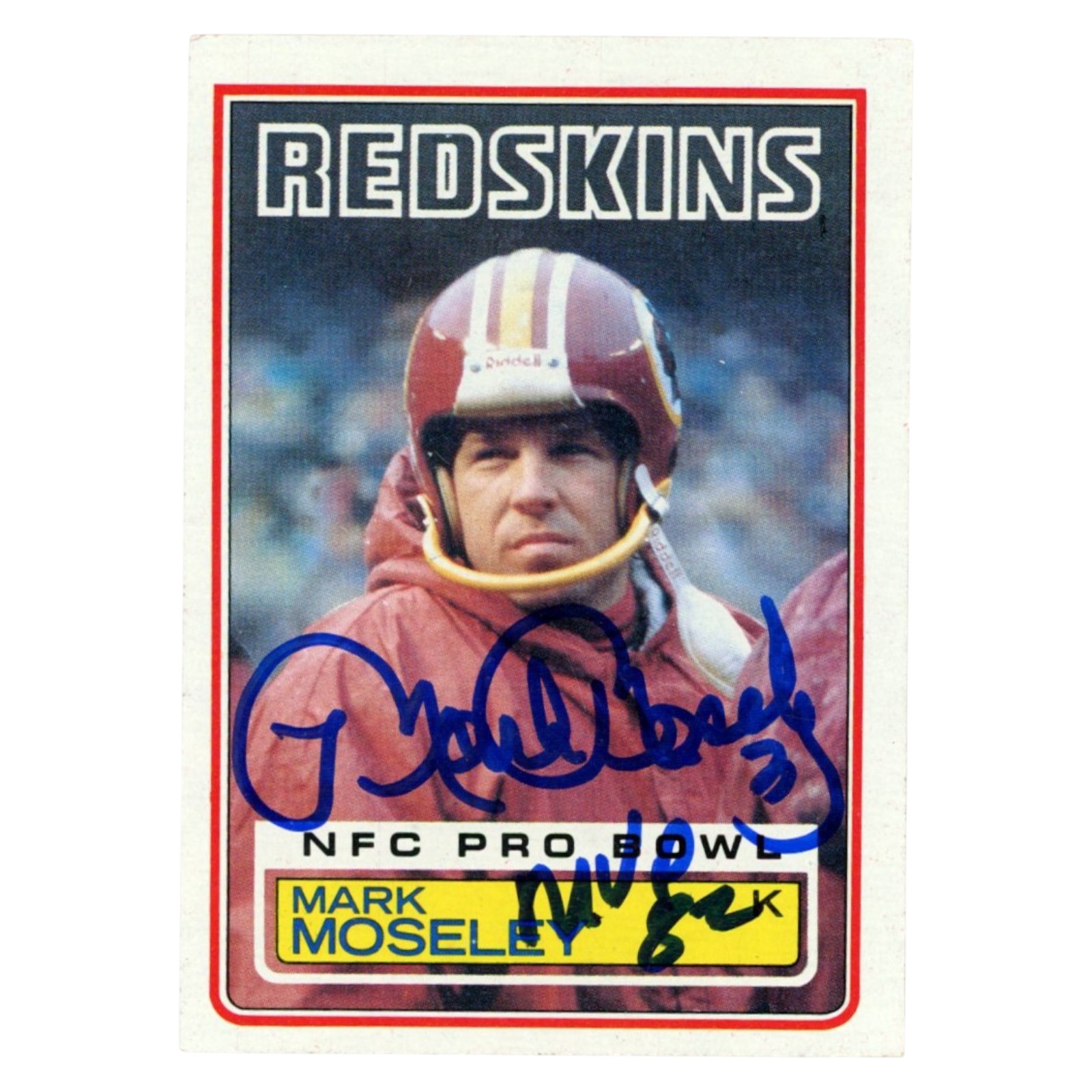 Mark Moseley Autographed Washington Redskins Trading Card Beckett Witness 54764