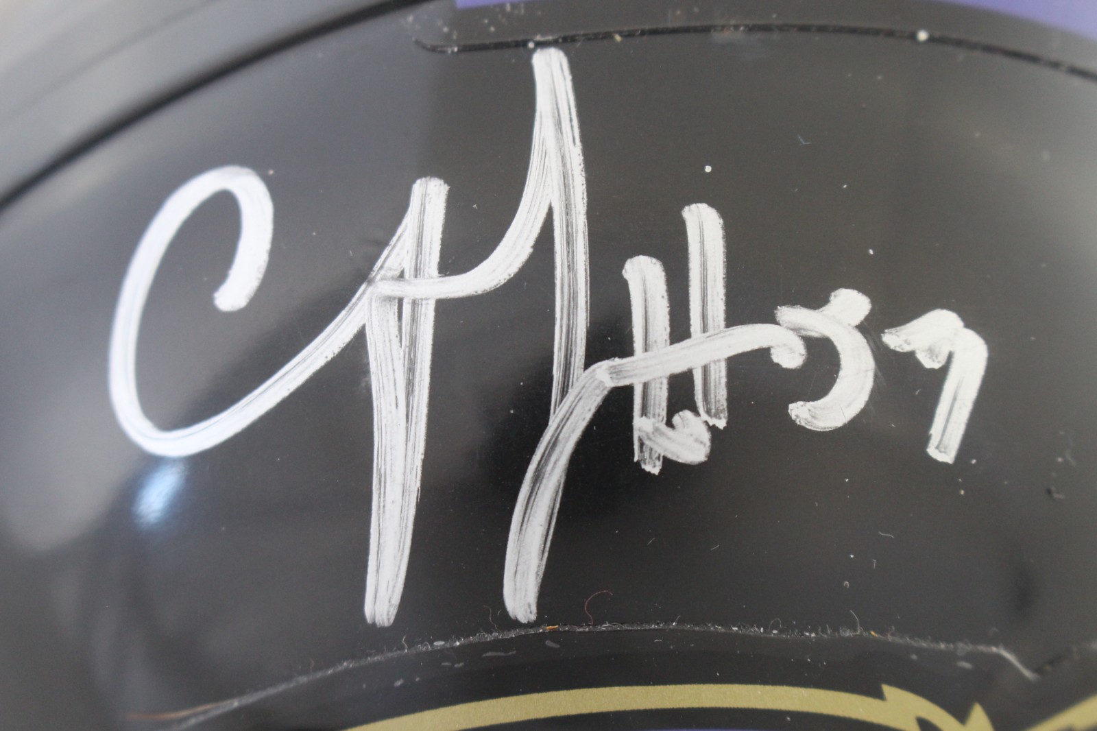 CJ Mosley Autographed/Signed Baltimore Ravens VSR4 Mini Helmet Beckett 59393 2 CJ Mosley Autographed/Signed Baltimore Ravens VSR4 Mini Helmet Beckett 59393