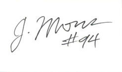 Jarvis Moss Autographed/Signed Denver Broncos Index Card BAS 45310