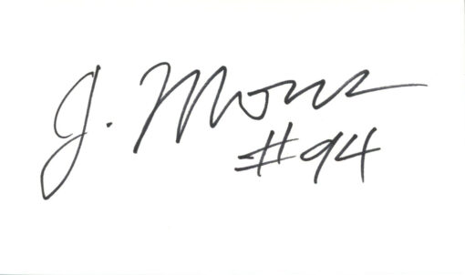 Jarvis Moss Autographed/Signed Denver Broncos Index Card BAS 45310