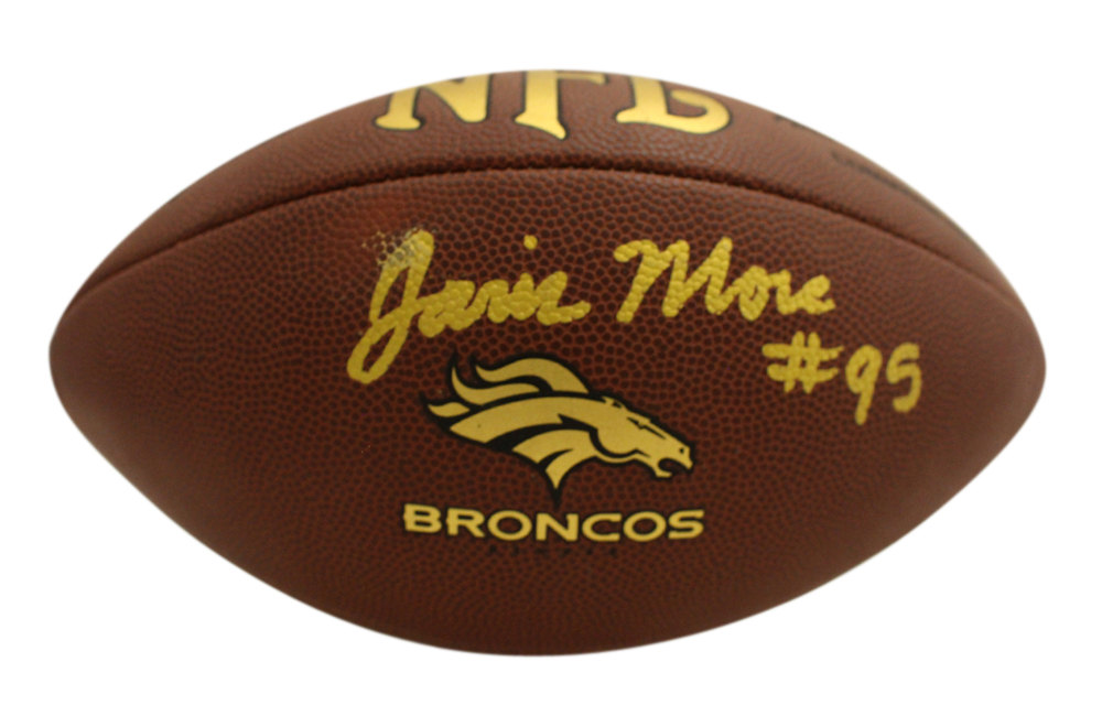 Jarvis Moss Autographed Denver Broncos Super Grip Football Beckett