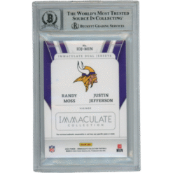 Randy Moss Justin Jefferson Signed 23 Immaculate /10 Trading Card Beckett 53704