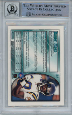 Randy Moss Autographed 1998 Bowman Chrome #35 Card HOF BAS 10 Slab