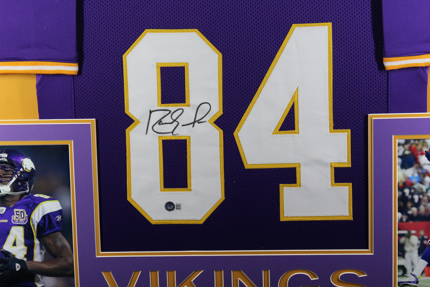 Randy Moss Autographed/Signed Pro Style Framed Purple XL Jersey Beckett