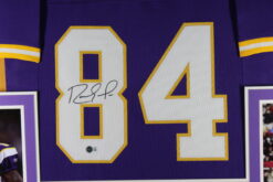 Randy Moss Autographed/Signed Pro Style Purple XL Framed Jersey Beckett 51232
