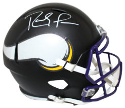 Randy Moss Autographed Minnesota Vikings Black Matte Replica Helmet BAS 25638