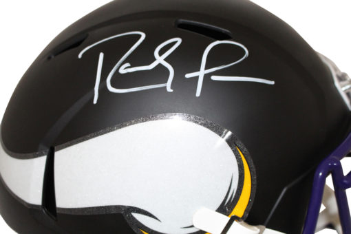 Randy Moss Autographed Minnesota Vikings Black Matte Replica Helmet BAS 25638