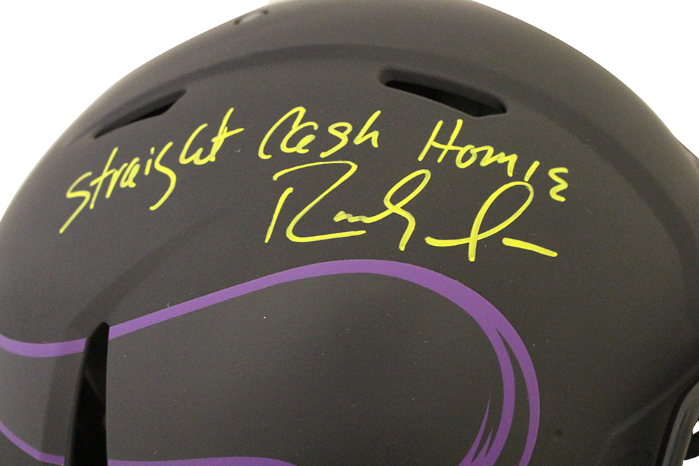 Randy Moss Signed Minnesota Vikings Authentic Eclipse Helmet Cash BAS 28975