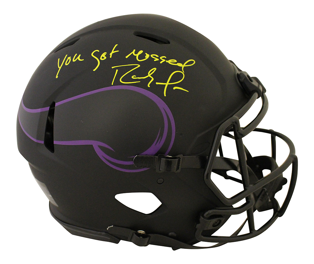 Randy Moss Signed Minnesota Vikings Authentic Eclipse Helmet Mossed BAS 28976