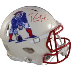 Randy Moss Autographed New England Patriots Authentic Retro Helmet Beckett 56320